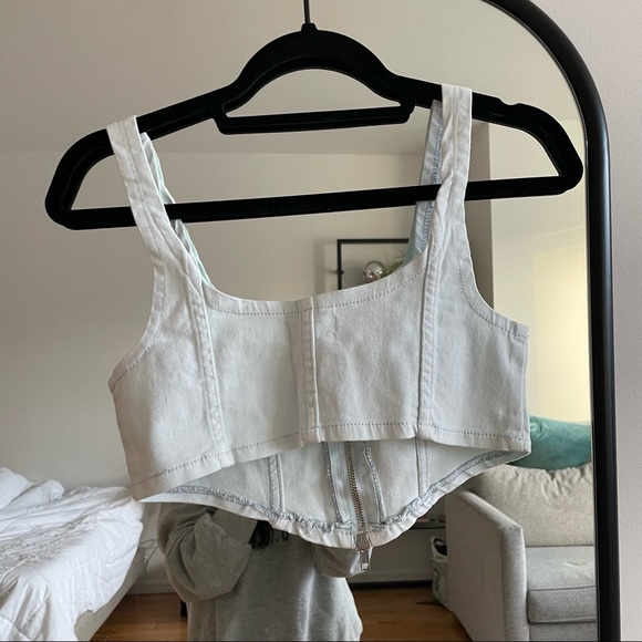 Denim Corset Tank WE WORE WHAT - Picture 4 of 4